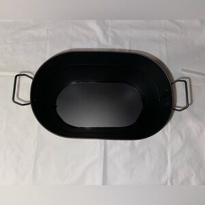 Black Metal Oval Bucket with Handles